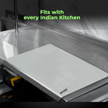 Avias Aventus Platform Board | Stainless Steel Chopping Board Vegetable, Fruit Cutting, Kneading, Cake Prep, Heavy Duty Chopping-Board